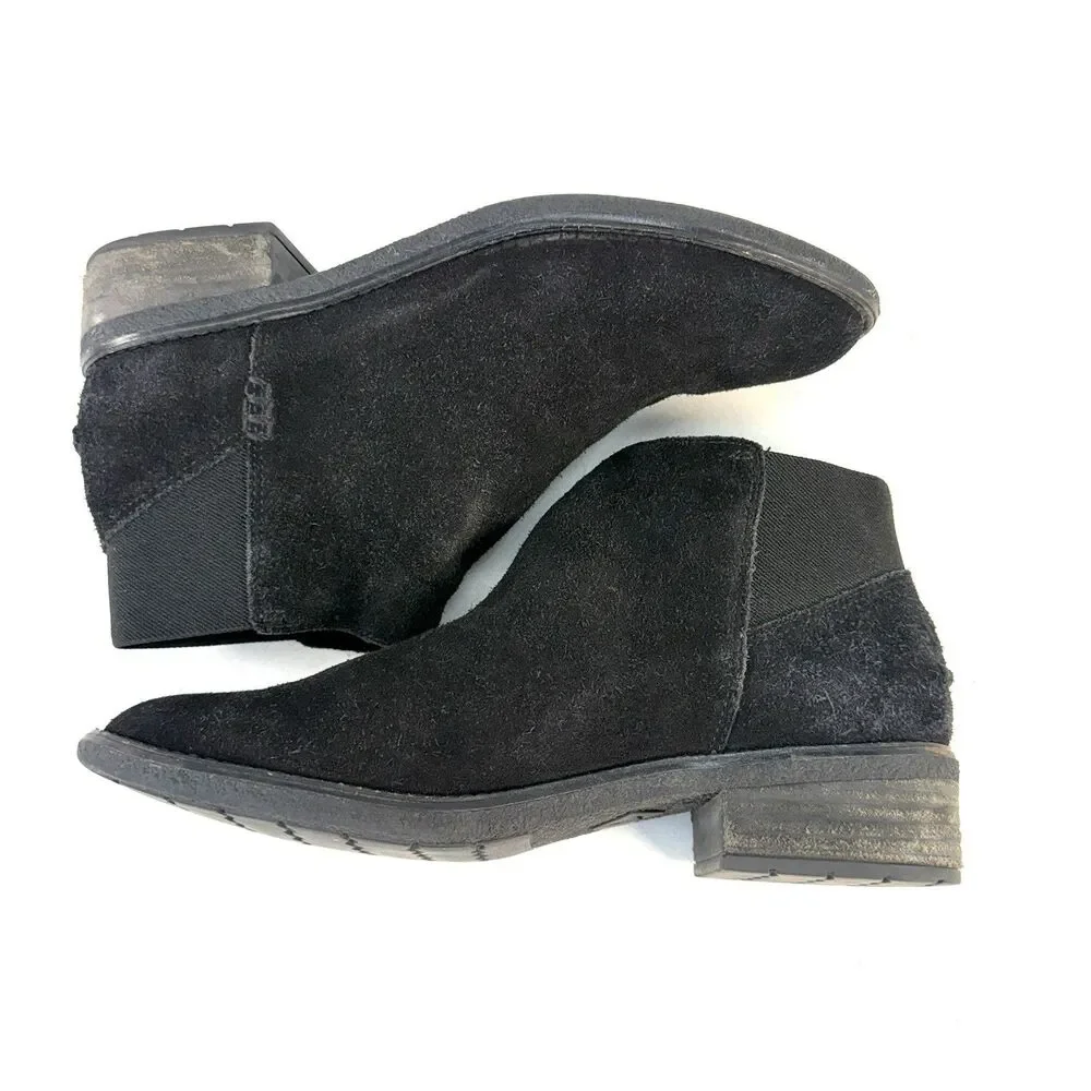 Sperry Top-Sider Women's Maya Lani Suede Chelsea Ankle Booties Black Sz 9.5
